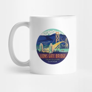 Lions Gate Bridge Vancouver Canada Vintage decal Mug